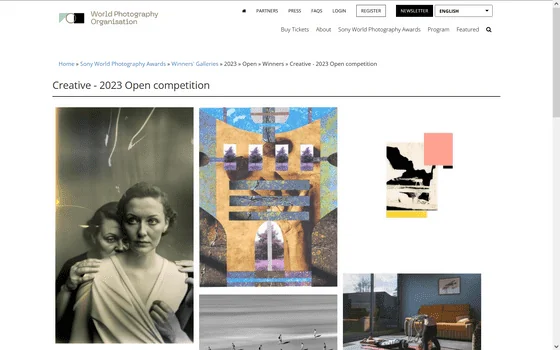 A screenshot showing the SWPA winners page after Eldagsen's entry was removed