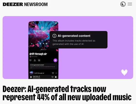 Screenshot from Deezer's announcement