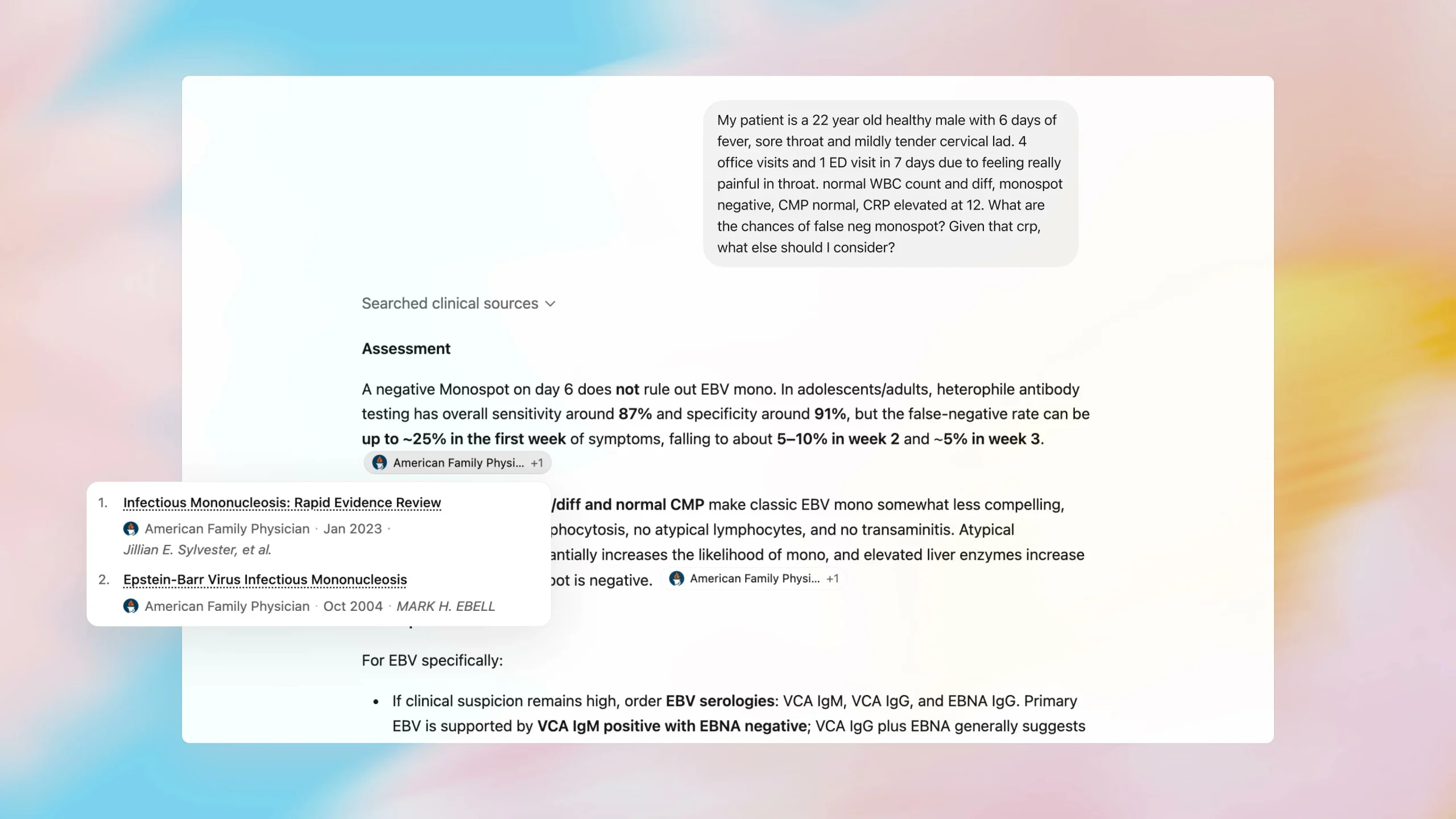 ChatGPT for Clinicians interface